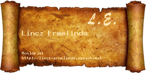 Lincz Ermelinda névjegykártya